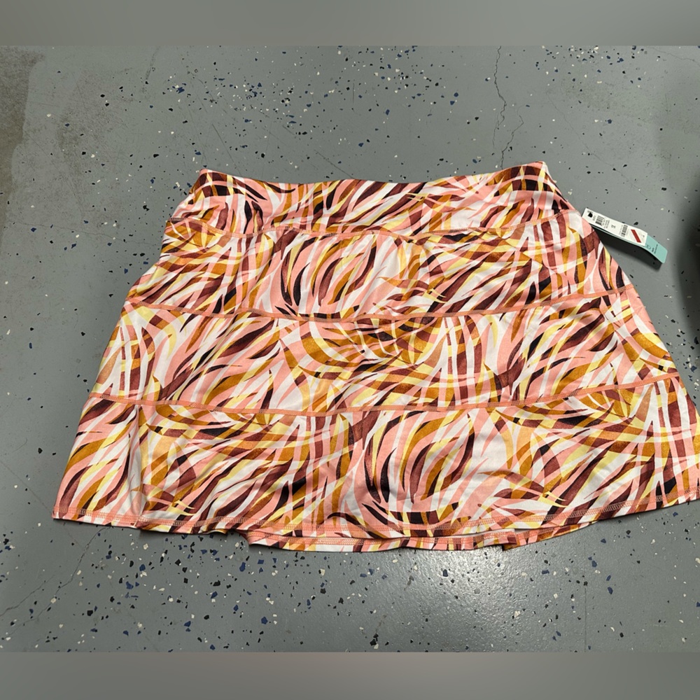 Ideology Pink and Orange Mini Skater Skirt